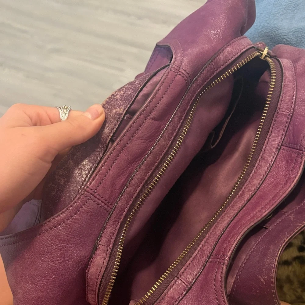 Coach Plum Leather Shoulder Bag - Picture 5 of 6